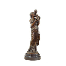 Female Decoration Bronze Sculpture Indoor Art Mother-Son Brass Statue TPE-517